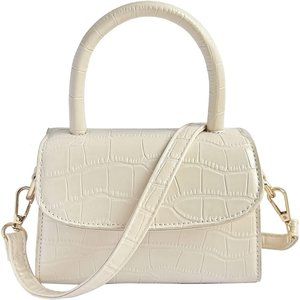 Women  Cute Mini Top Handle Tiny Crossbody Crocodile Pattern Handbag